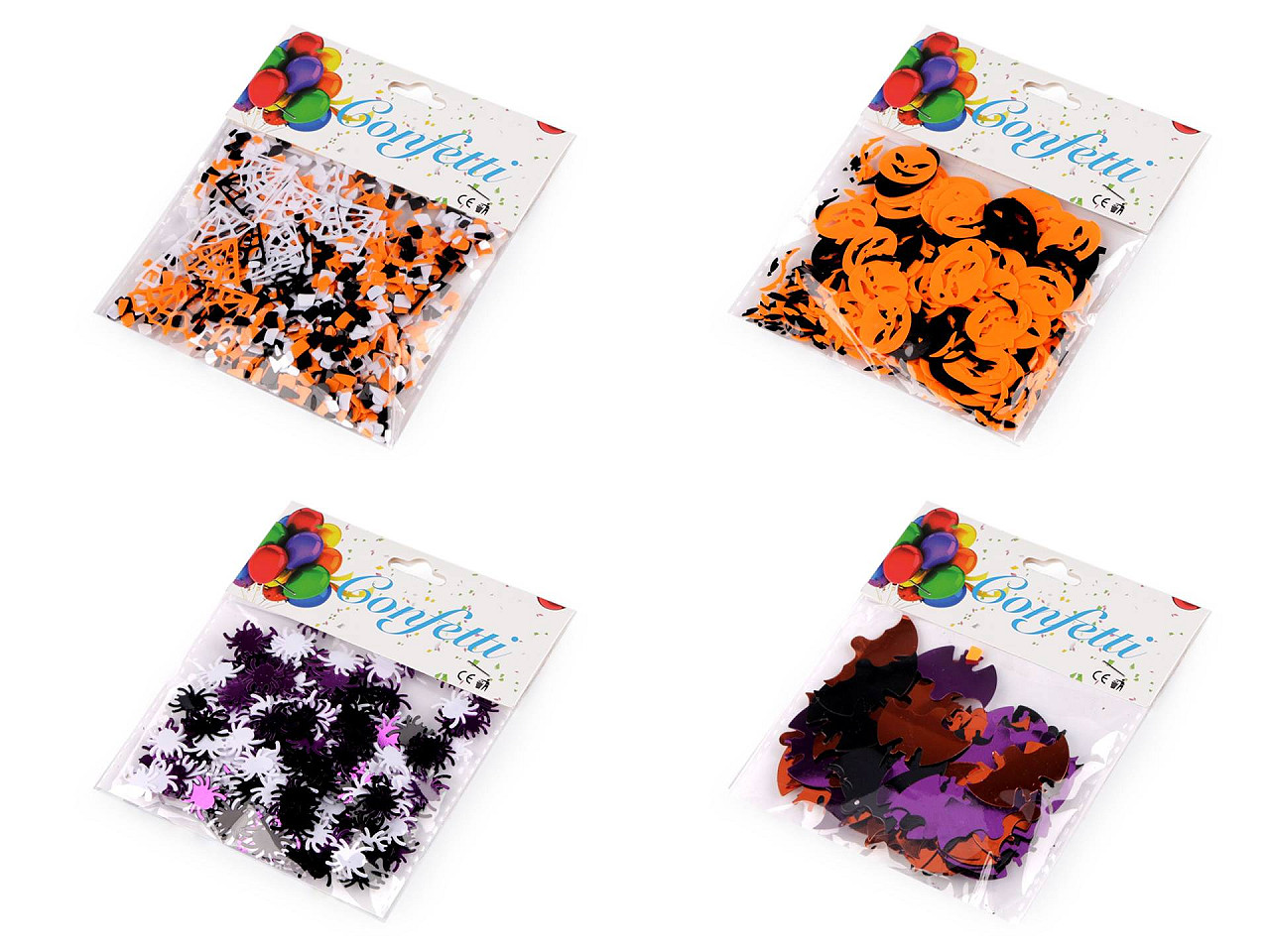 Confeti de halloween - păianjen, liliac, dovleac, pânză de păianjen - Mix (1 Sac)