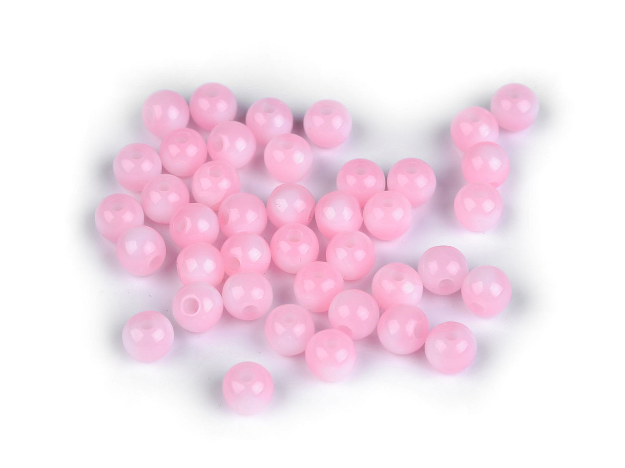 Mărgele de plastic ø8 mm cu inimă - Mix (10 Grame)