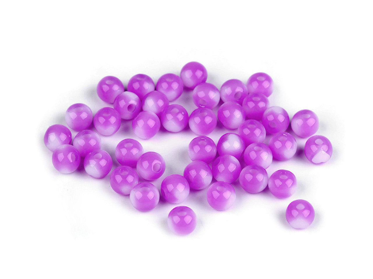 Mărgele de plastic ø8 mm cu inimă - Mix (10 Grame)