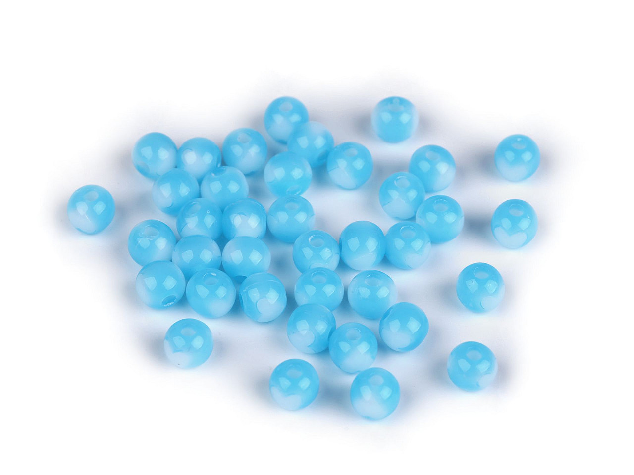 Mărgele de plastic ø8 mm cu inimă - Mix (10 Grame)