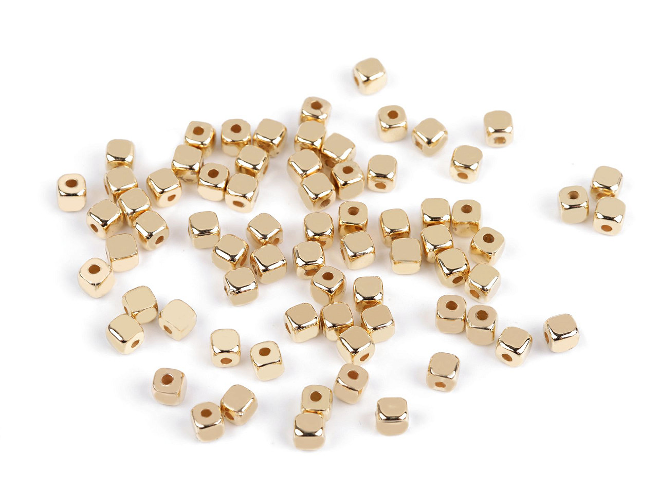 Mărgele de plastic mini steluțe, inimioare, cuburi metalice - Argintiu (10 Grame)