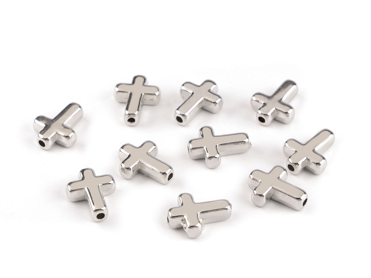 Mărgele / componente din plastic pentru confecționarea bijuteriilor, 12x15 mm - Argintiu (10 Bucăți)