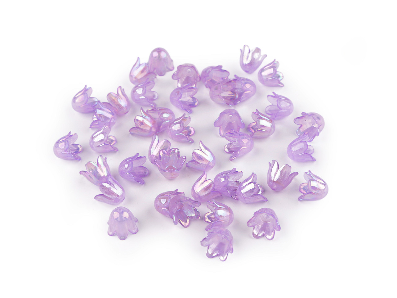 Mărgele clopoțel/fustă din plastic cu efect ab 9x11 mm - Roșu (500 Grame)