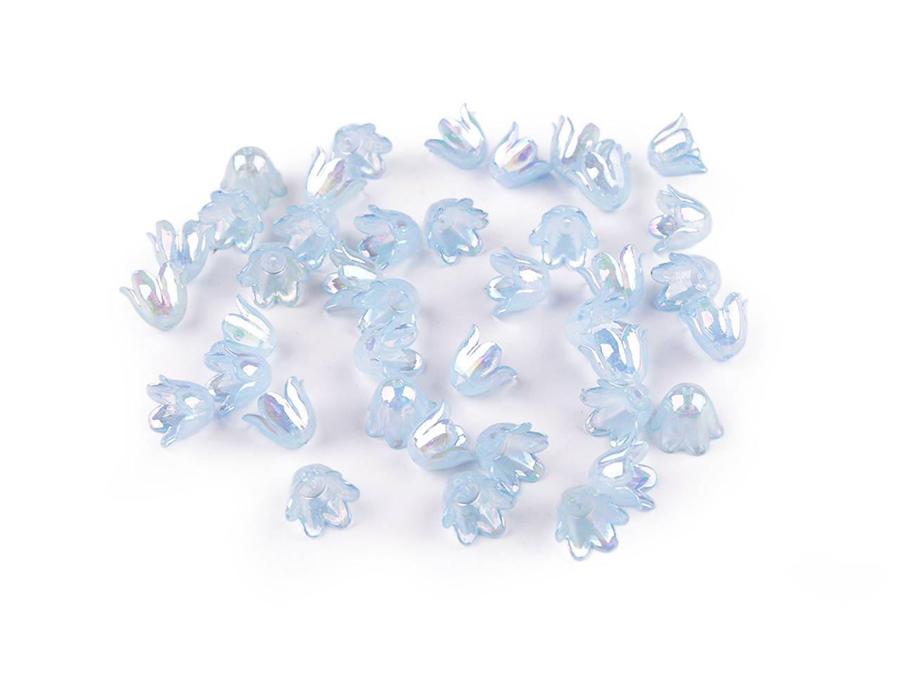 Mărgele clopoțel/fustă din plastic cu efect ab 9x11 mm - Roșu (500 Grame)