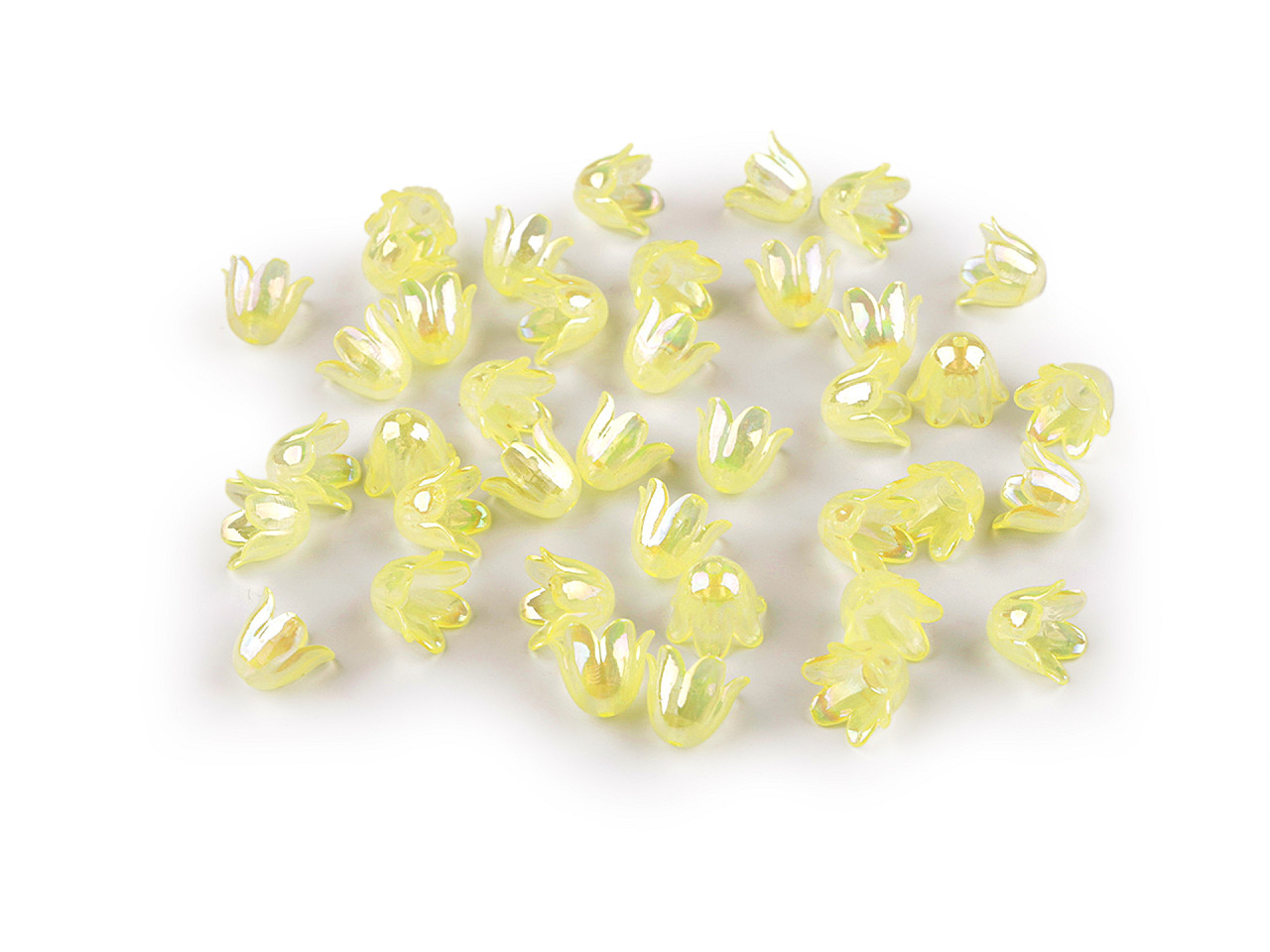 Mărgele clopoțel/fustă din plastic cu efect ab 9x11 mm - Roșu (500 Grame)