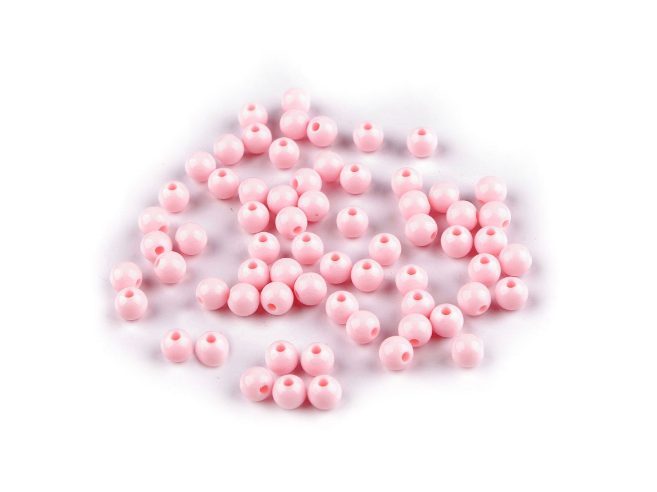 Mărgele de plastic ø6 mm - Roz (500 Grame)