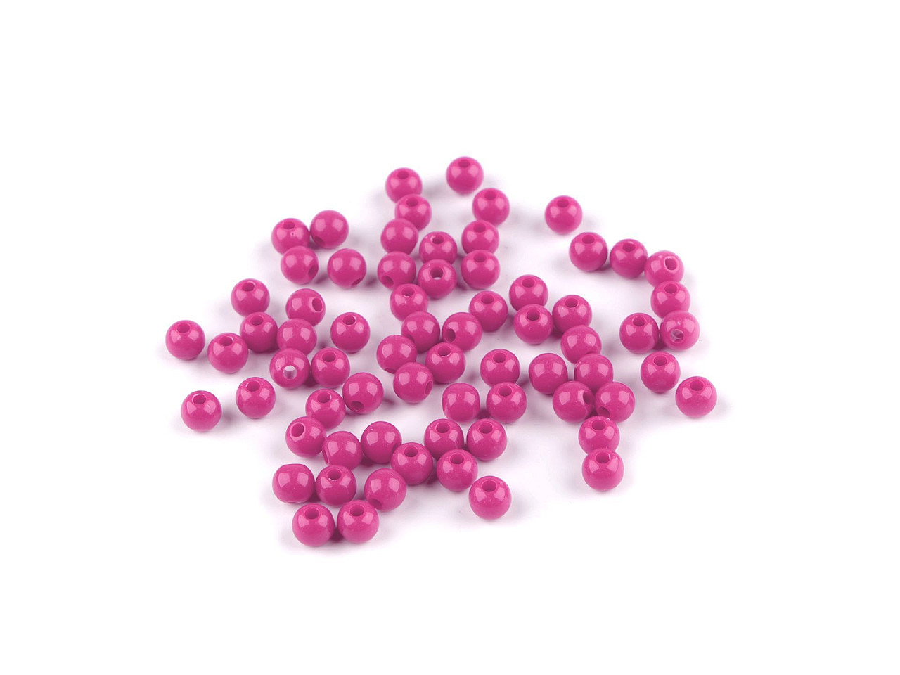 Mărgele de plastic ø6 mm - Roz (500 Grame)