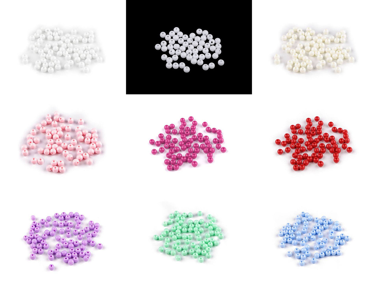 Mărgele de plastic ø6 mm - Roz (500 Grame)