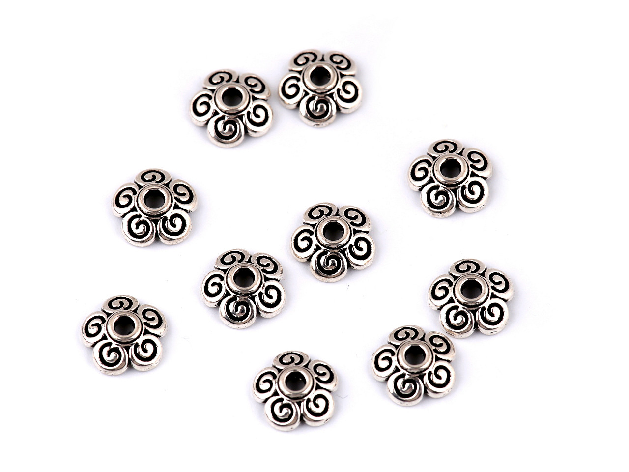 Capăcele decorative din metal ø8 mm - Platinum (10 Bucăți)