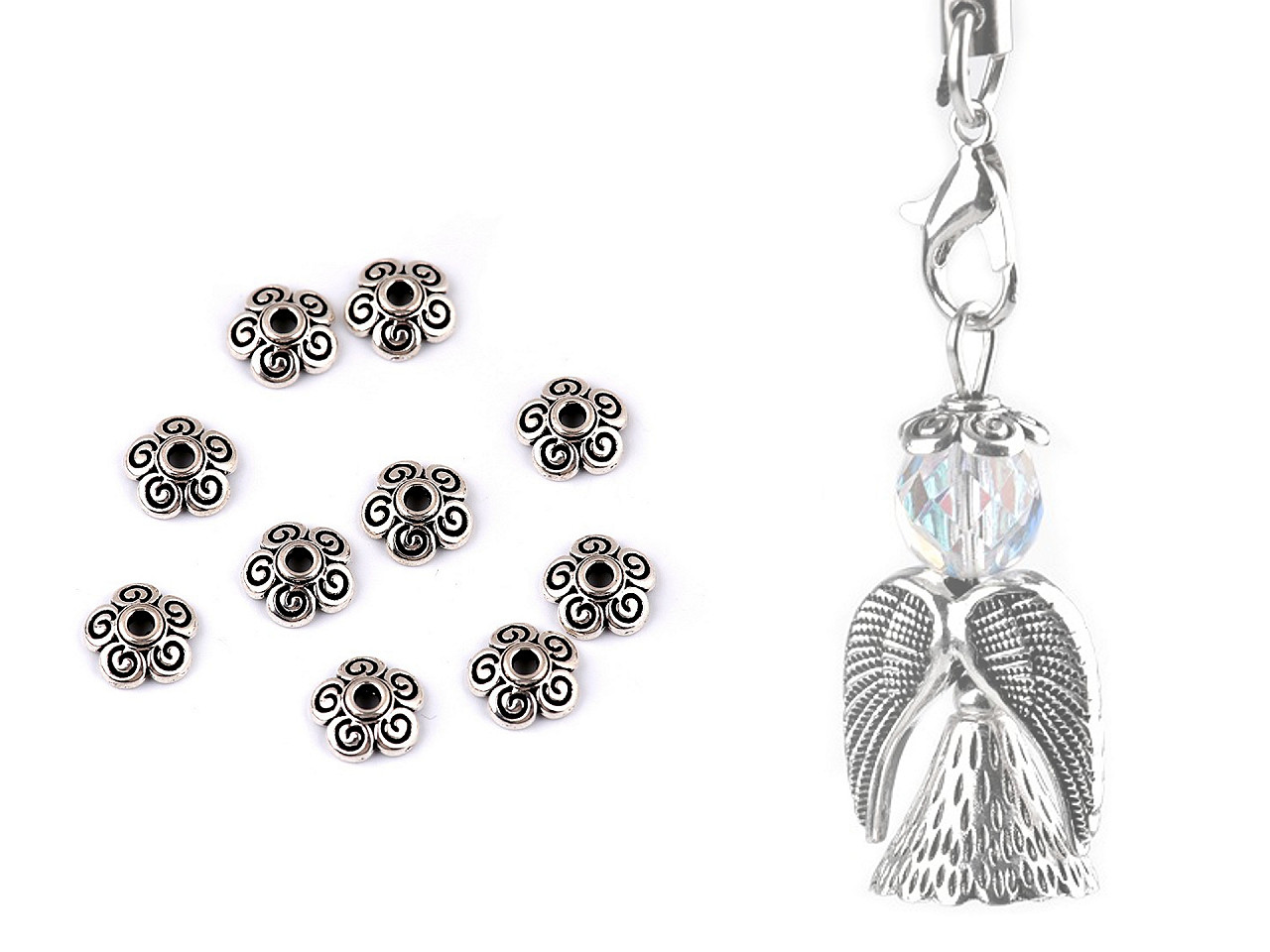 Capăcele decorative din metal ø8 mm - Platinum (10 Bucăți)