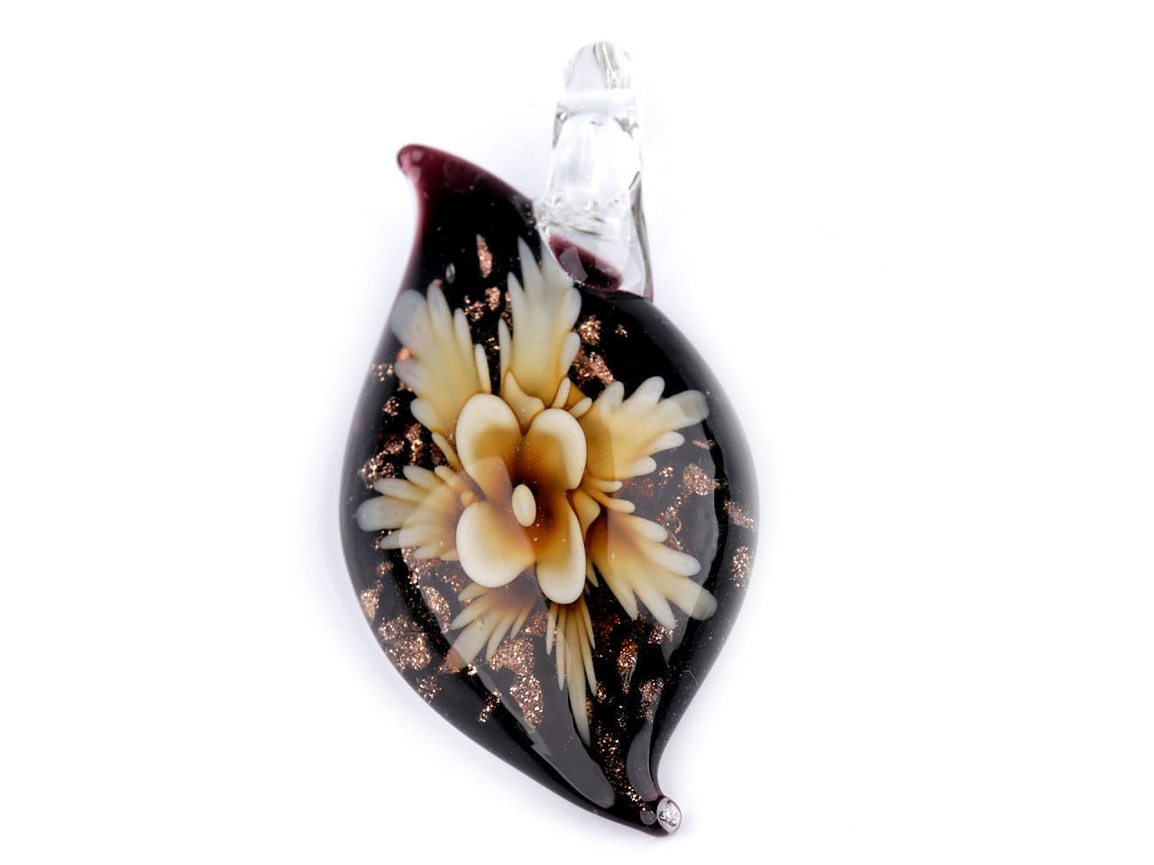 Pandantiv floare din sticla 27x51 mm - Roz deschis (1 Bucată) Pandantiv floare din sticla 27x51 mm - Roz deschis (1 Bucată)