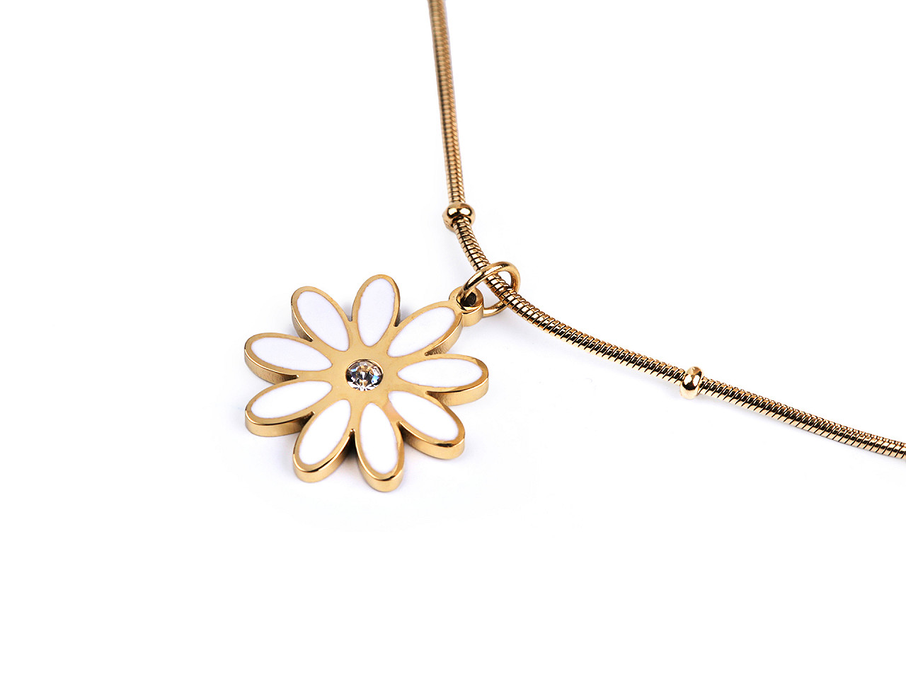 Colier cu floare din oțel inoxidabil - Auriu (1 Bucată)