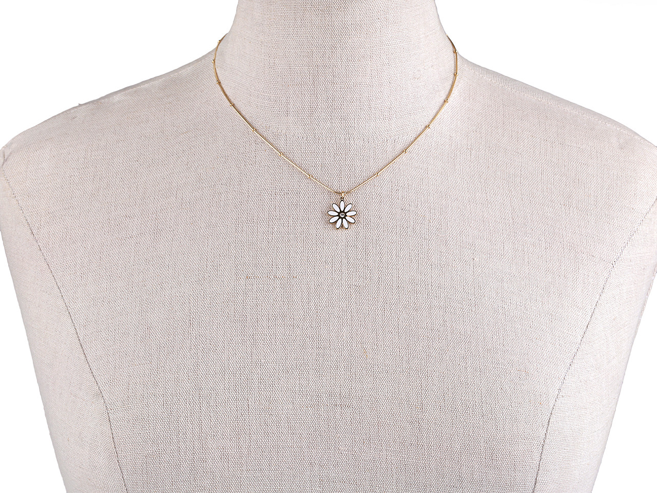 Colier cu floare din oțel inoxidabil - Auriu (1 Bucată)