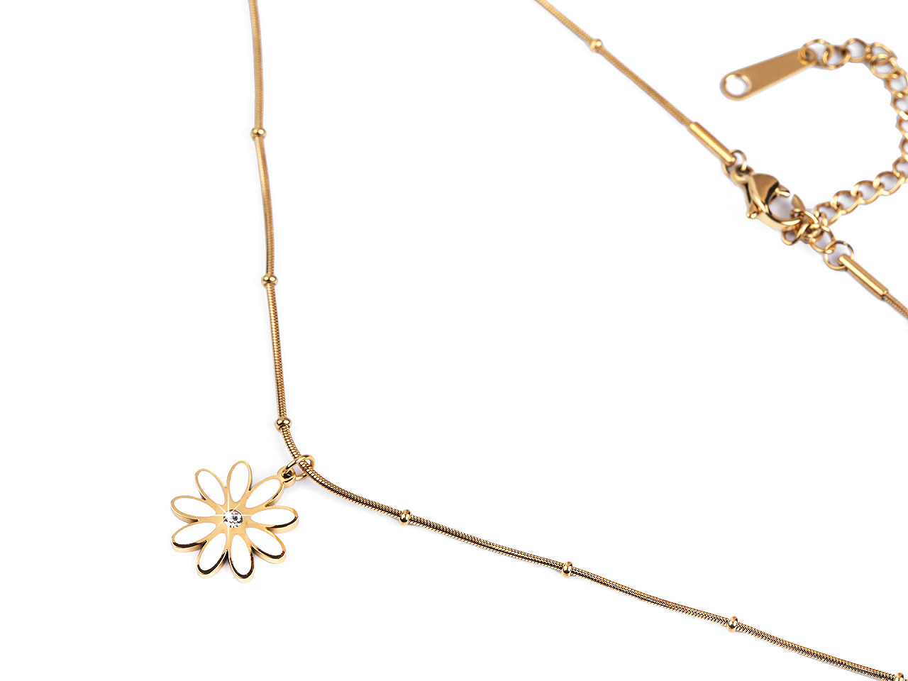 Colier cu floare din oțel inoxidabil - Auriu (1 Bucată)