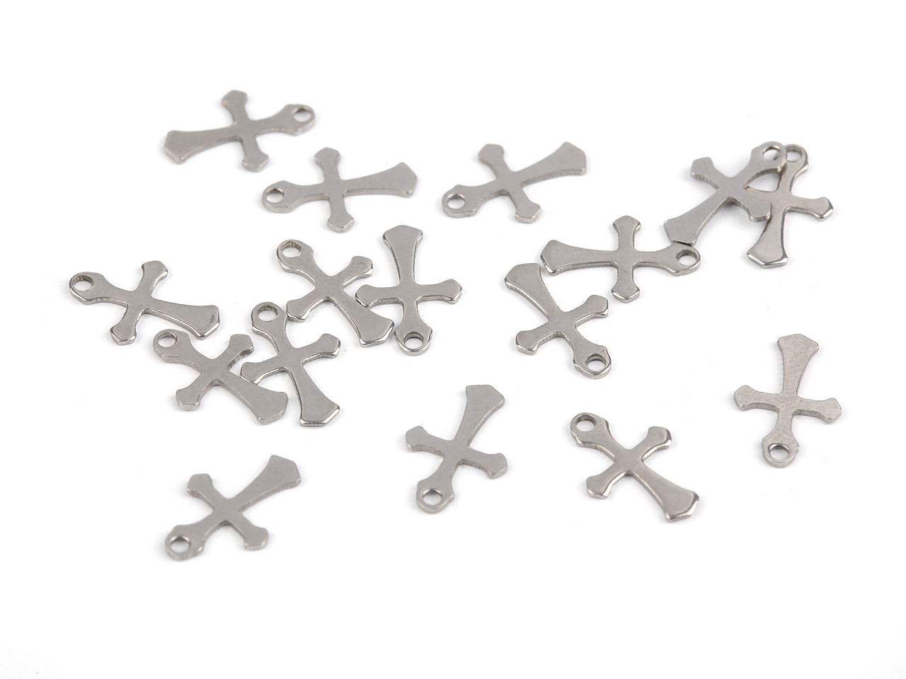 Pandantiv cruce 9x13 mm - Platinum (15 Bucăți)