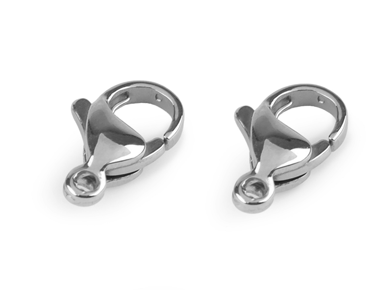 Închizătoare carabină / lobster oțel inoxidabil 8x13 mm - Platinum (20 Bucăți)
