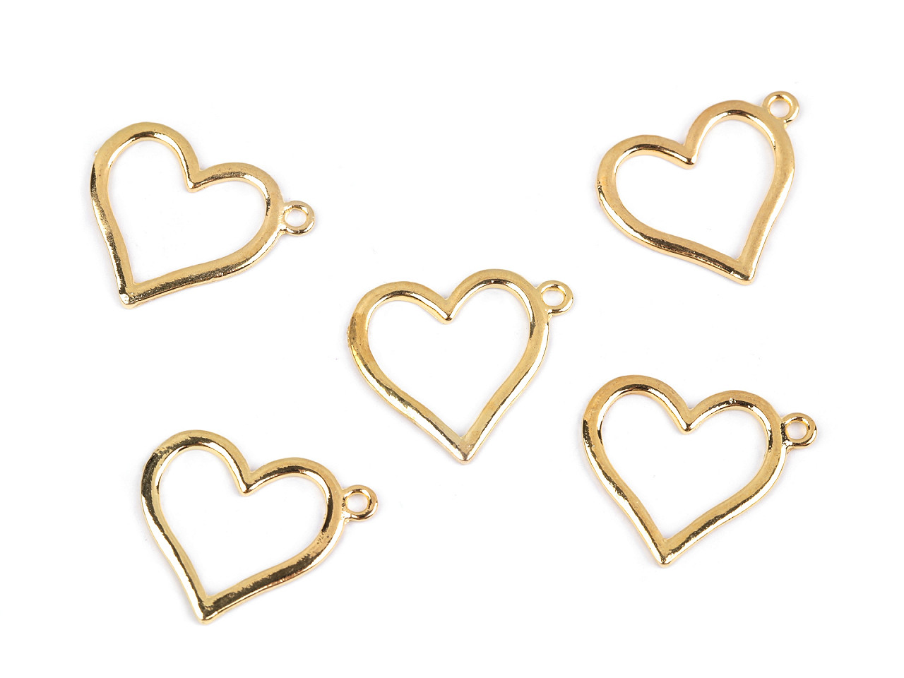 Pandantiv inimă 21x25 mm - Platinum (5 Bucăți)