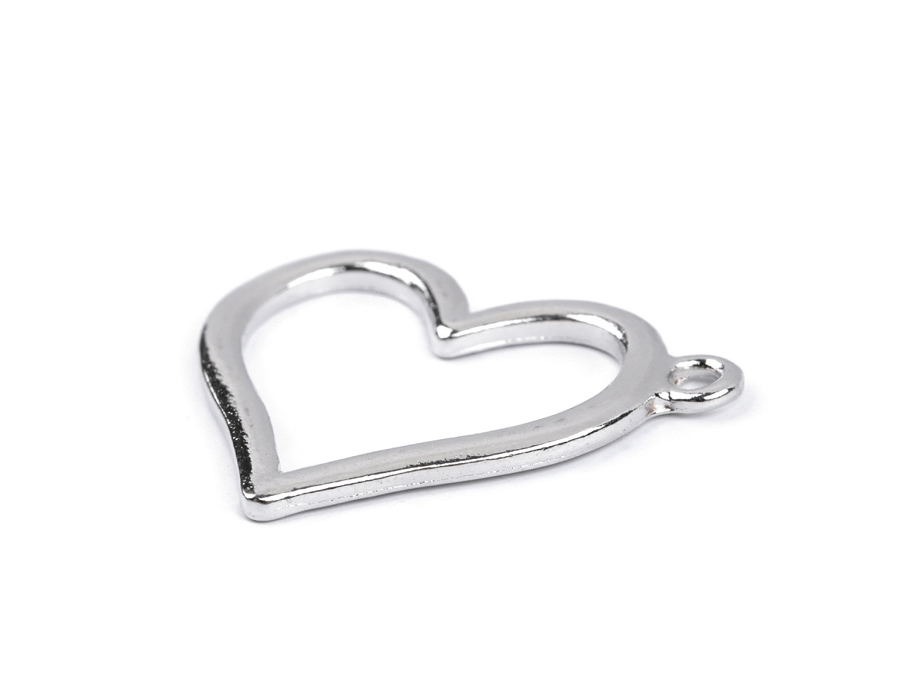 Pandantiv inimă 21x25 mm - Platinum (5 Bucăți)