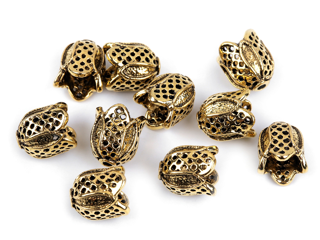 Terminatii snur decorative 12x12 mm - Auriu (100 Bucăți) Terminatii snur decorative 12x12 mm - Auriu (100 Bucăți)