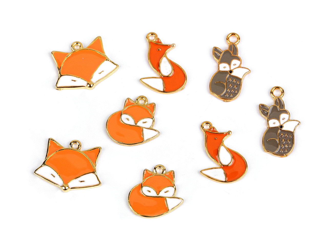 Pandantiv vulpe - Portocaliu (2 Bucăți)