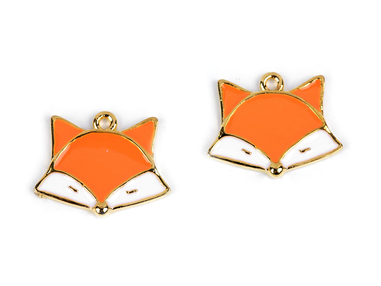 Pandantiv vulpe - Portocaliu (2 Bucăți)