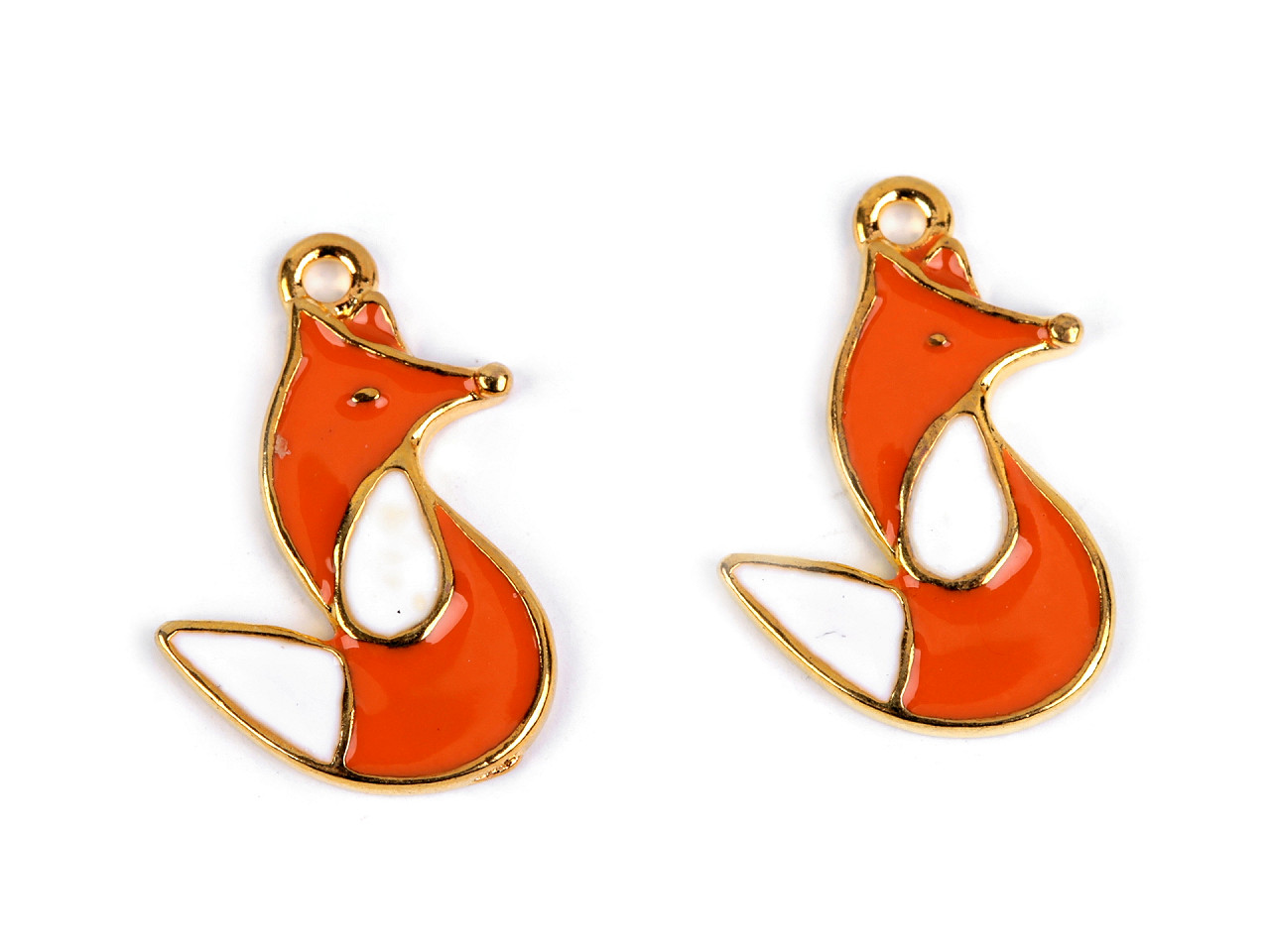 Pandantiv vulpe - Portocaliu (2 Bucăți)