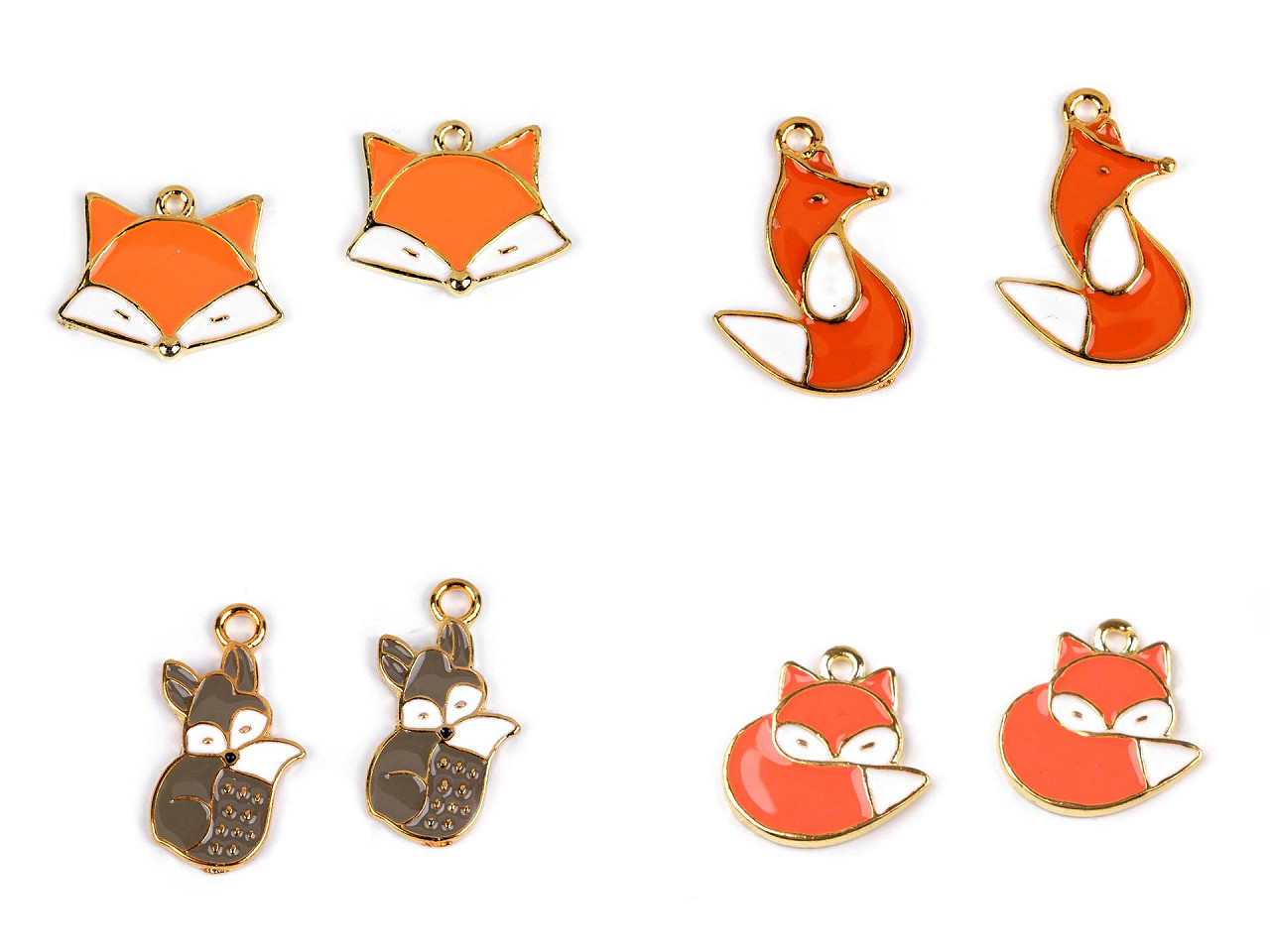 Pandantiv vulpe - Portocaliu (2 Bucăți)