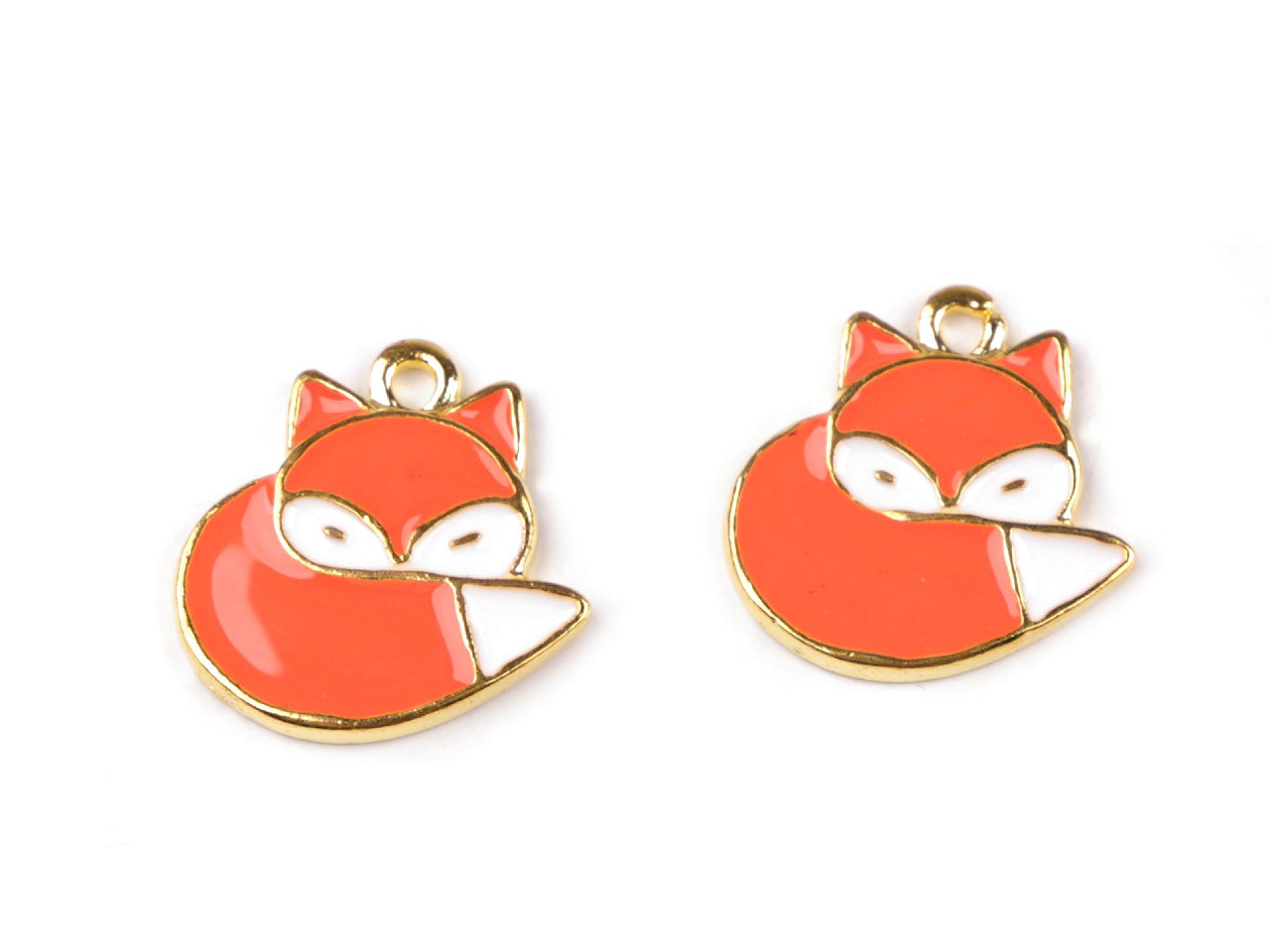 Pandantiv vulpe - Portocaliu (2 Bucăți)