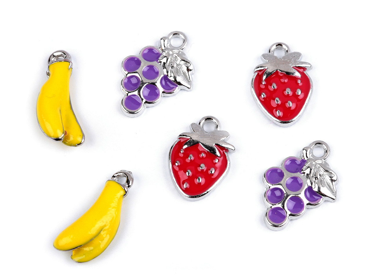 Pandantiv banane, struguri, căpșuni - Violet (2 Bucăți)