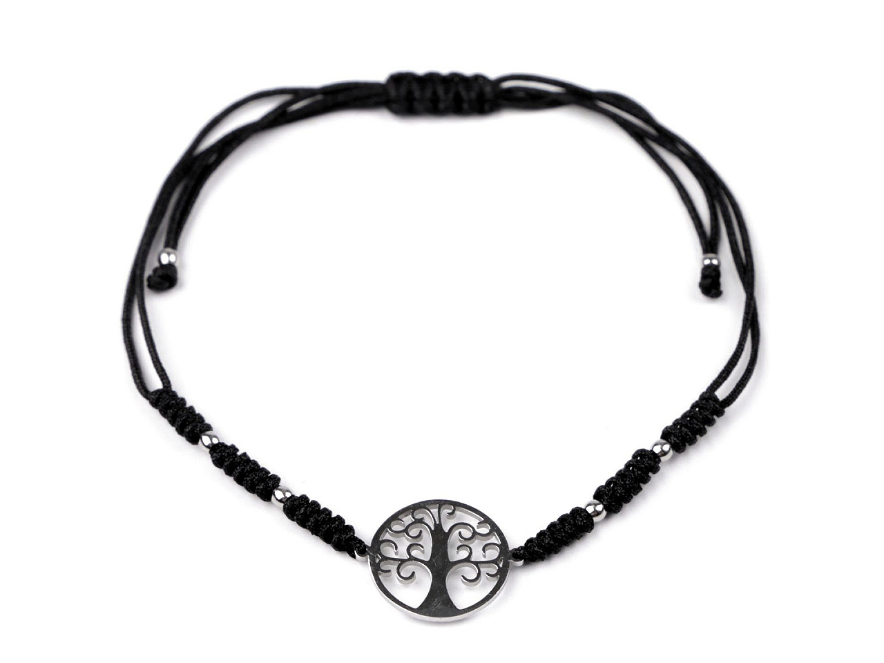 Brățară din oțel inoxidabil shamballa, arborele vieții - Negru (1 Bucată)