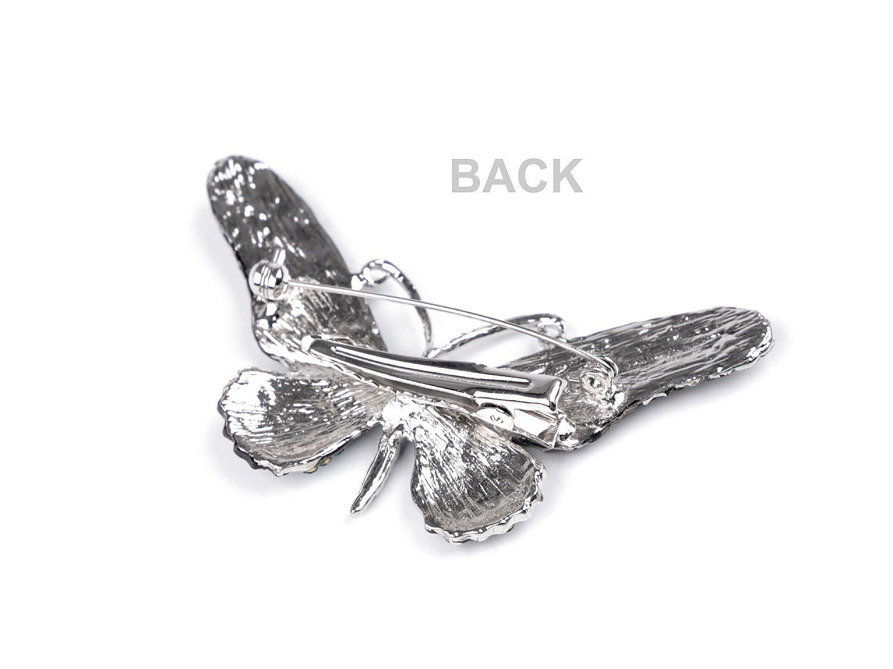 Brosa fluture cu strasuri - Turcoaz (1 Bucată)