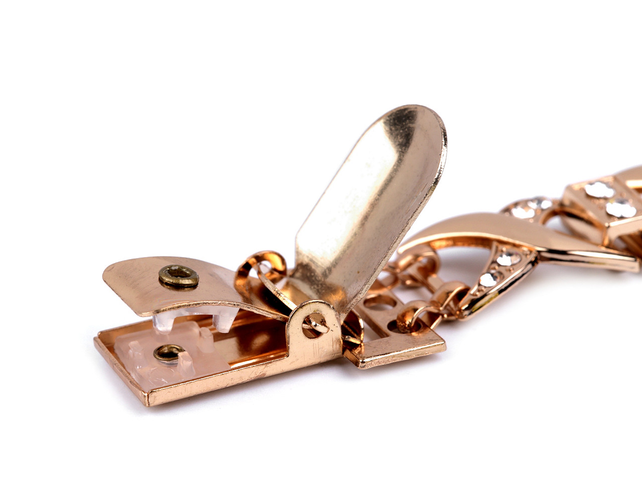 Clips cardigan / închizătoare cardigan cu strasuri - Auriu rose (1 Bucată)