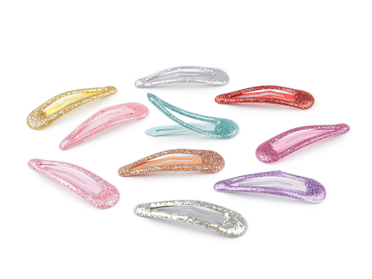 Agrafă de păr cu sclipici - Mix aleatoriu de variante (10 Bucăți)
