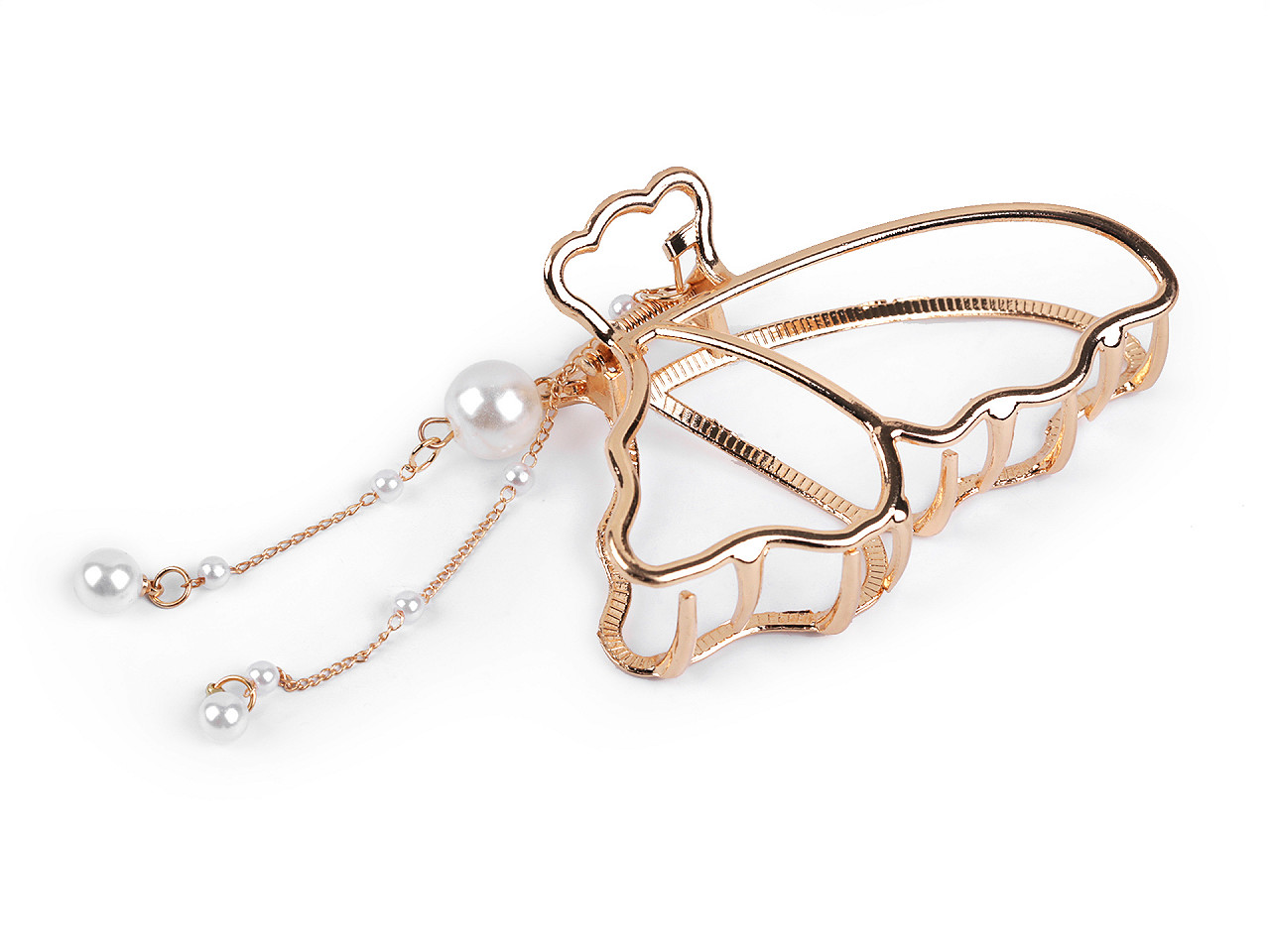 Agrafă de păr din metal cu pandantiv de perle - Auriu (1 Bucată)