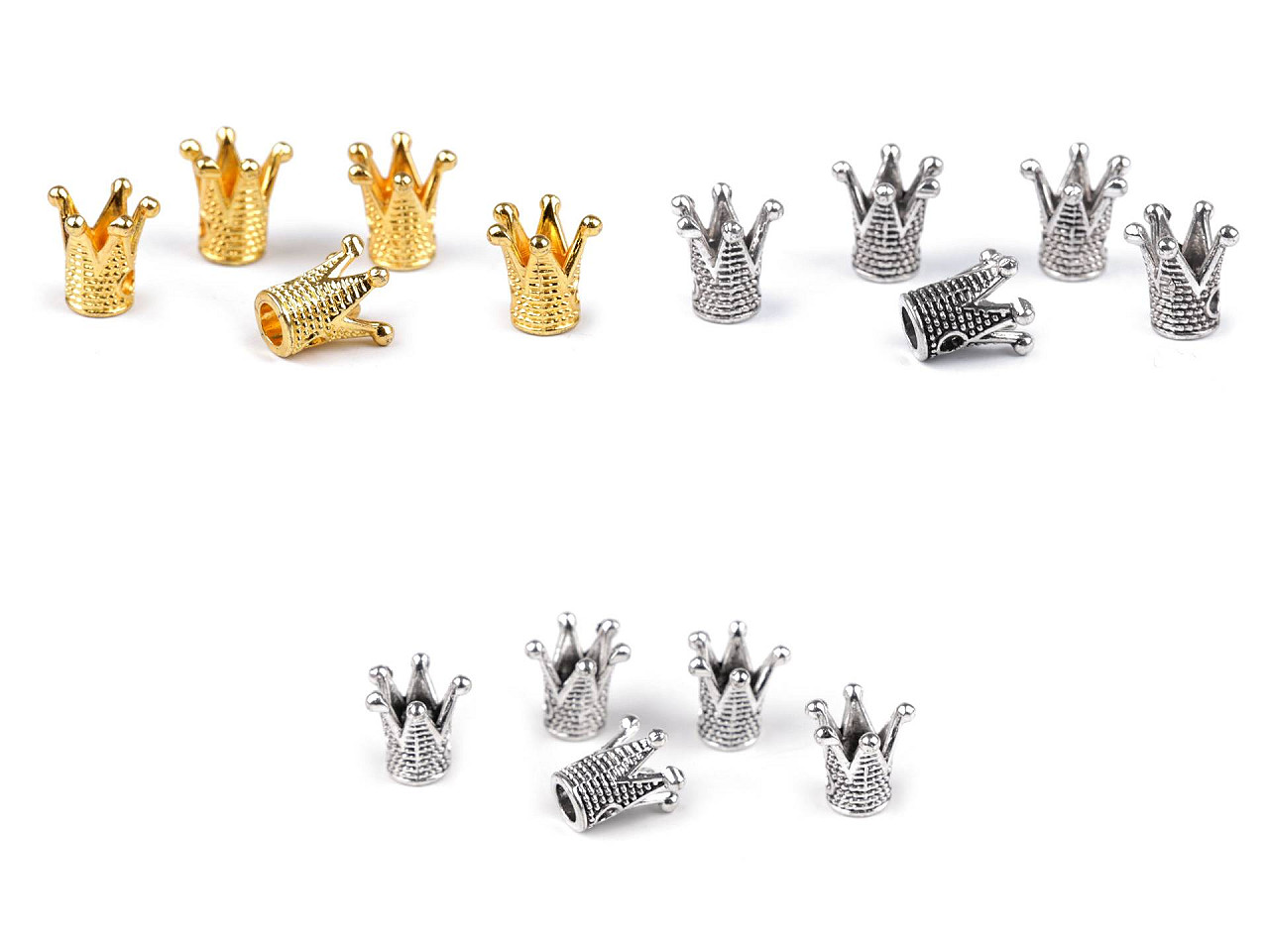 Coronita metalica decorativa pentru cusut 10x10 mm - Platinum (5 Bucăți)