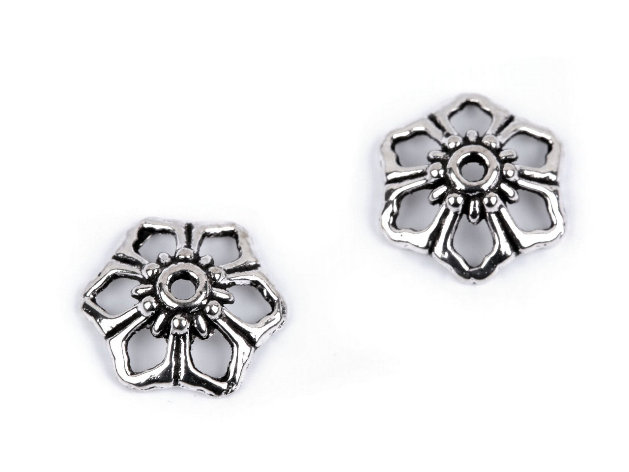 Capace mărgele floare ø12 mm - Platinum (10 Bucăți)