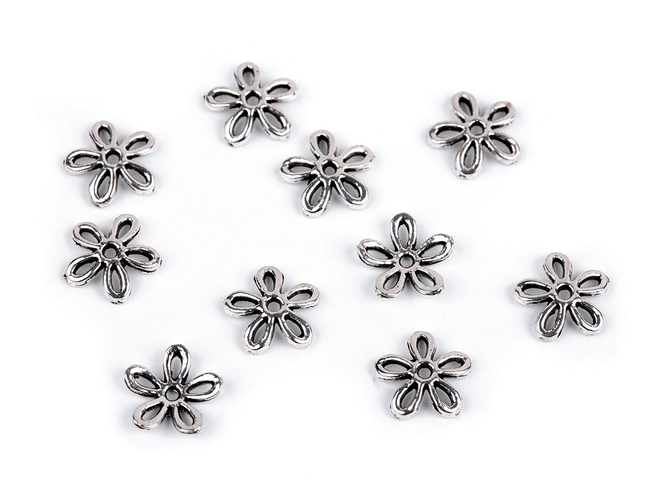 Capace mărgele floare ø12 mm - Auriu (10 Bucăți)
