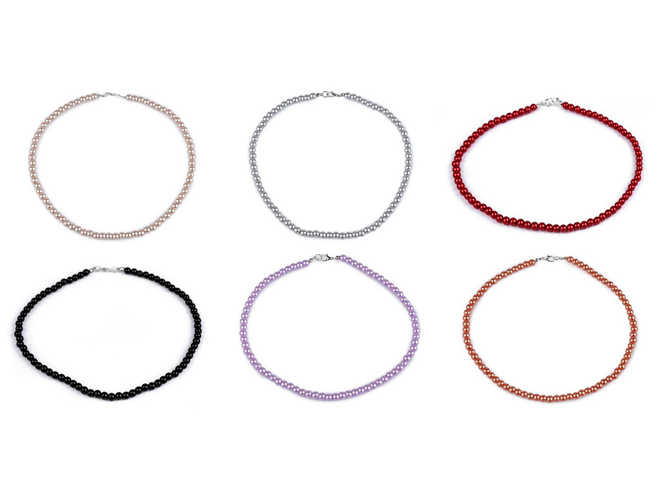 Colier de perle - Bordo deschis (1 Bucată) Colier de perle - Bordo deschis (1 Bucată)