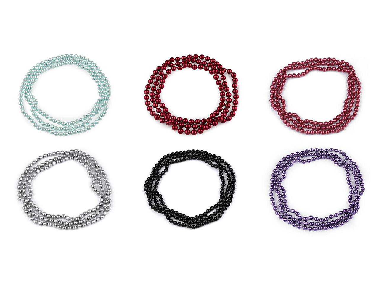 Colier de perle lung, retro - Bordo deschis (6 Bucăți) Colier de perle lung, retro - Bordo deschis (6 Bucăți)