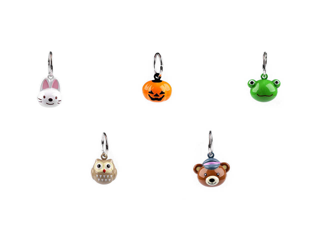 Pandantiv cu clopotel animale, dovleac - Bej (2 Bucăți)