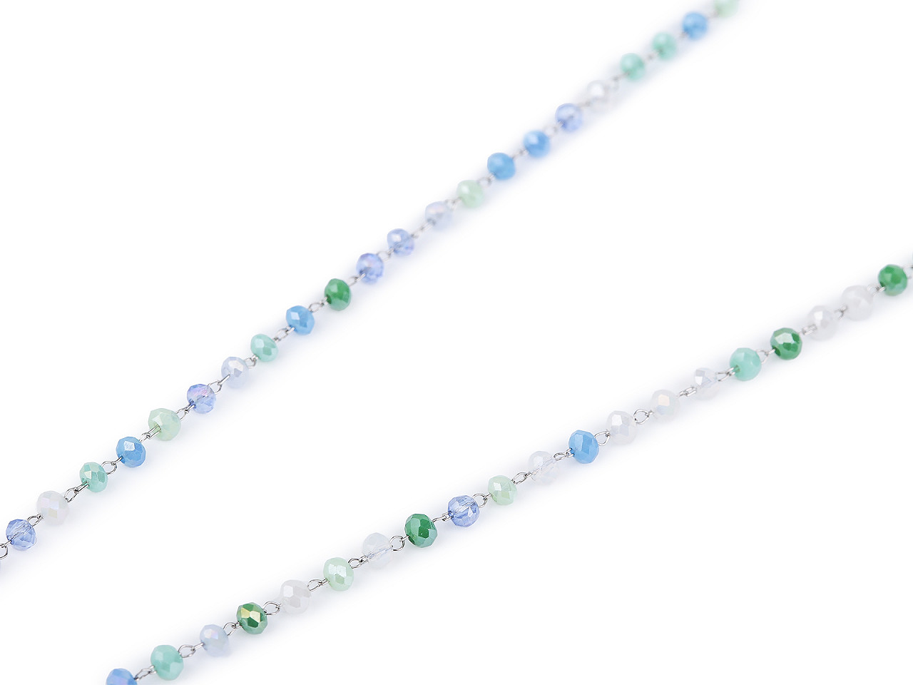 Colier din oțel inoxidabil cu strasuri - Verde albastrui deschis (1 Bucată)