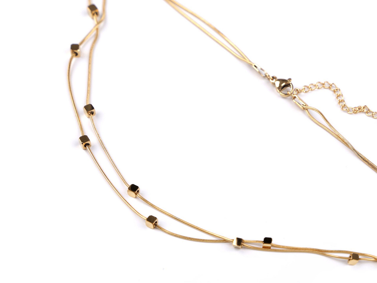 Colier dublu din oțel inoxidabil - Argintiu (1 Bucată)