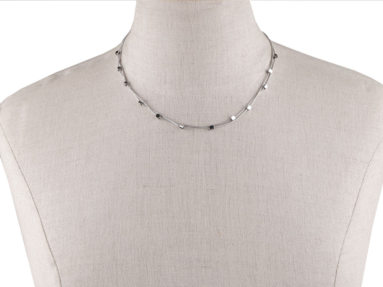 Colier dublu din oțel inoxidabil - Argintiu (1 Bucată)
