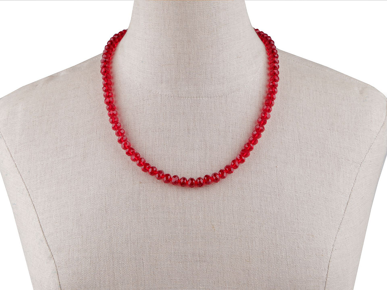 Colier flexibil din margele de sticla fatetate - Albastru azur (1 Bucată)