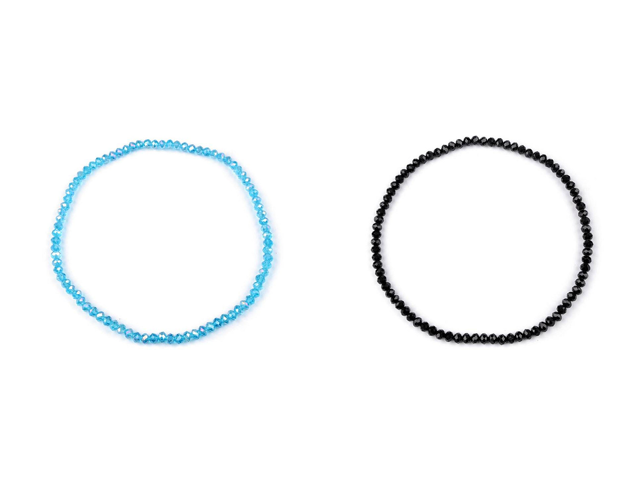 Colier flexibil din margele de sticla fatetate - Albastru azur (1 Bucată)