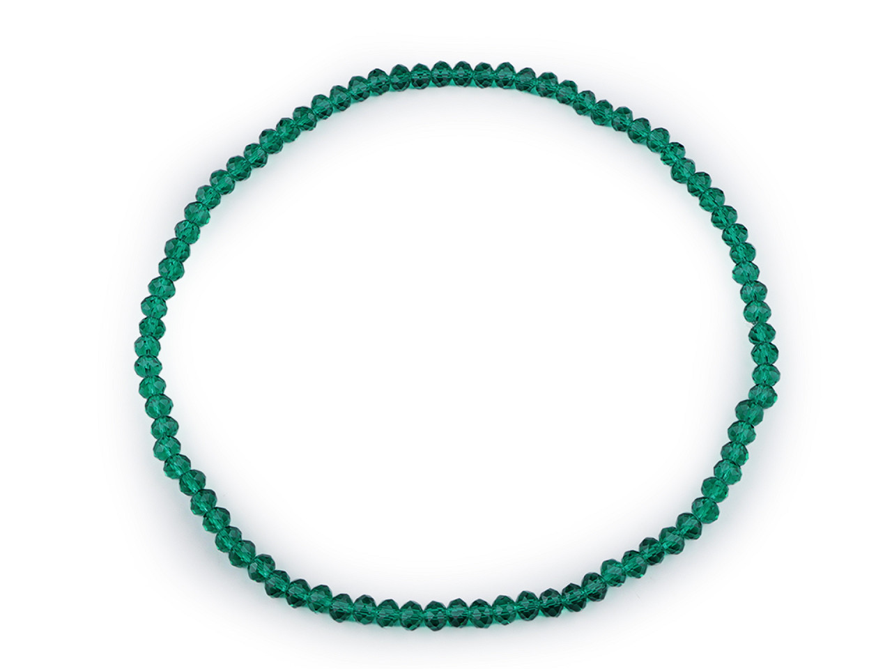 Colier flexibil din margele de sticla fatetate - Albastru azur (1 Bucată)