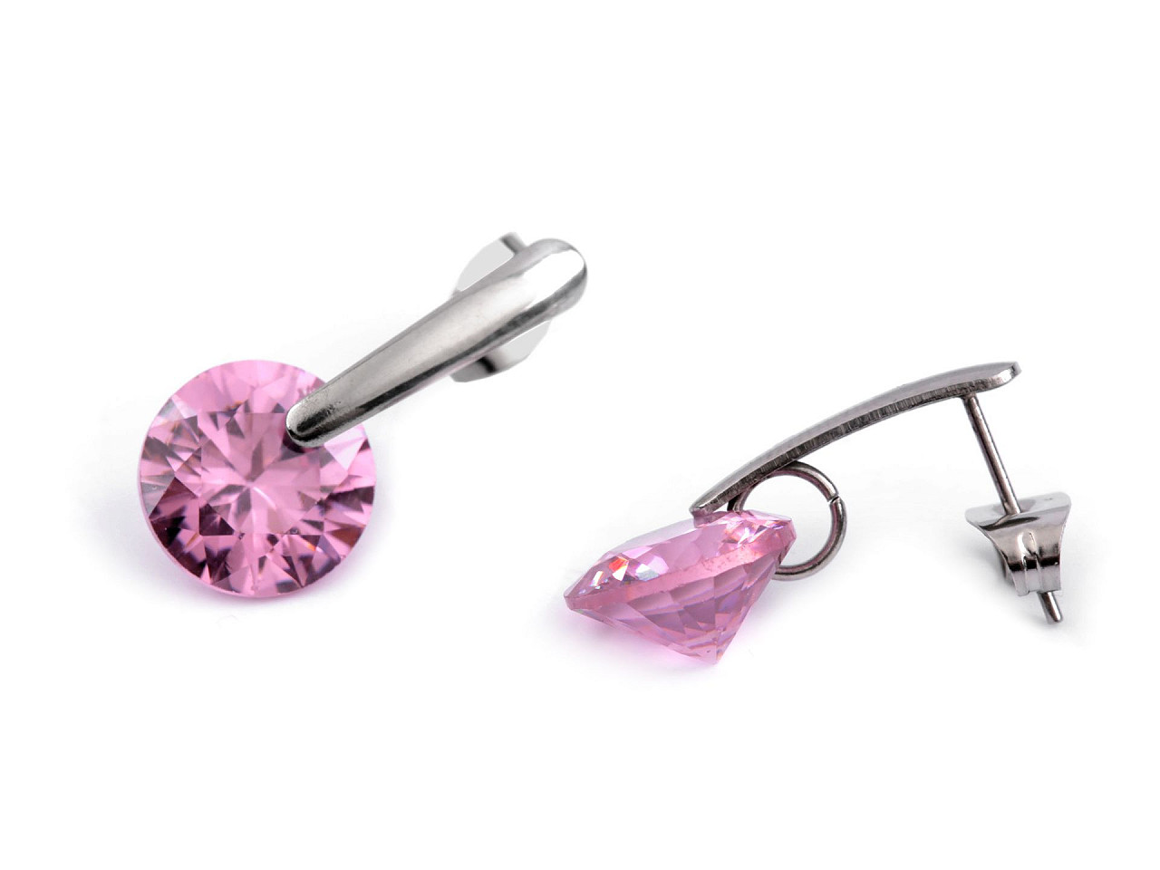 Cercei din oțel inoxidabil custrasuri - Emerald (1 Pereche)