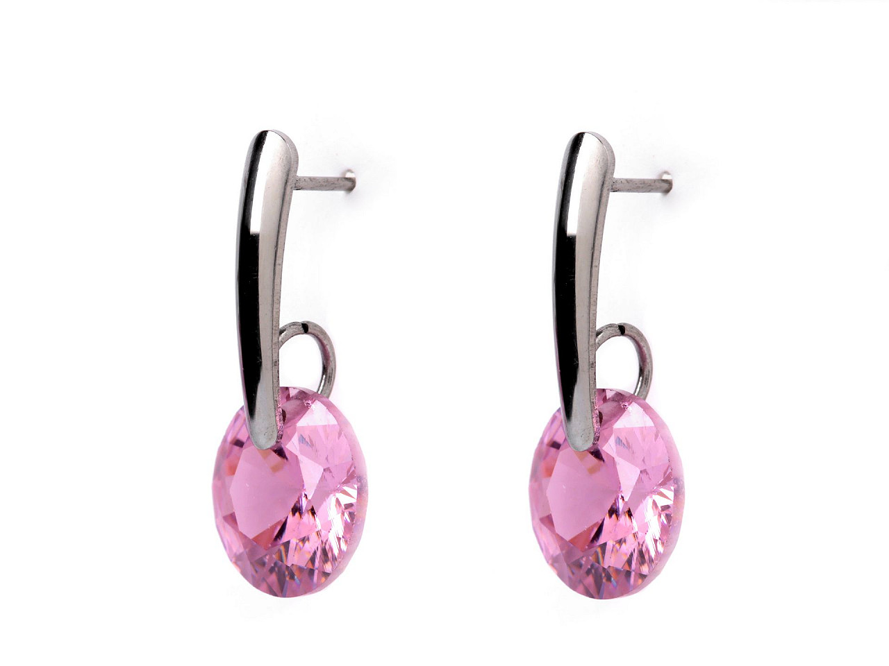 Cercei din oțel inoxidabil custrasuri - Emerald (1 Pereche)