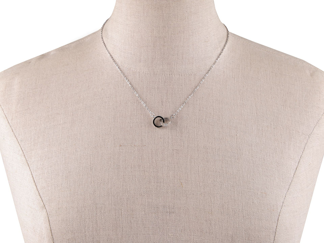 Colier cu inele din otel inoxidabil - Argintiu (1 Bucată)