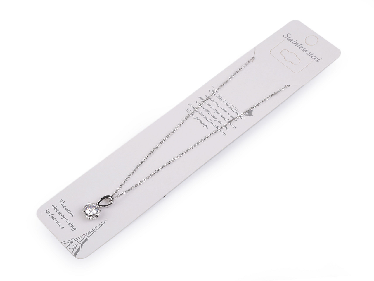 Colier din oțel inoxidabil cu strasuri - Rose (1 Bucată)